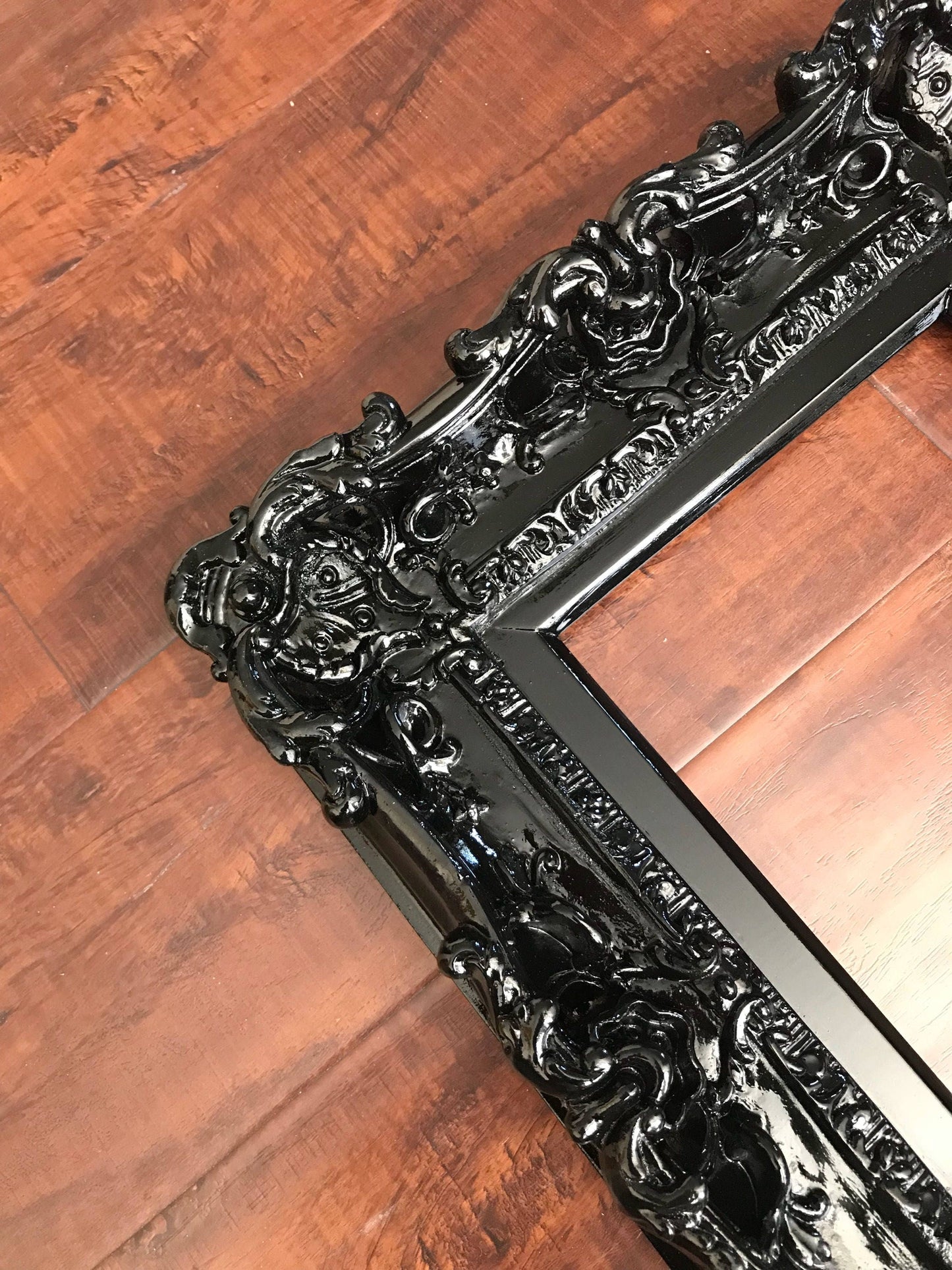 8.5x11 Black Frame, Baroque Frame, Wedding Frame, Picture Frame, Gothic Frame