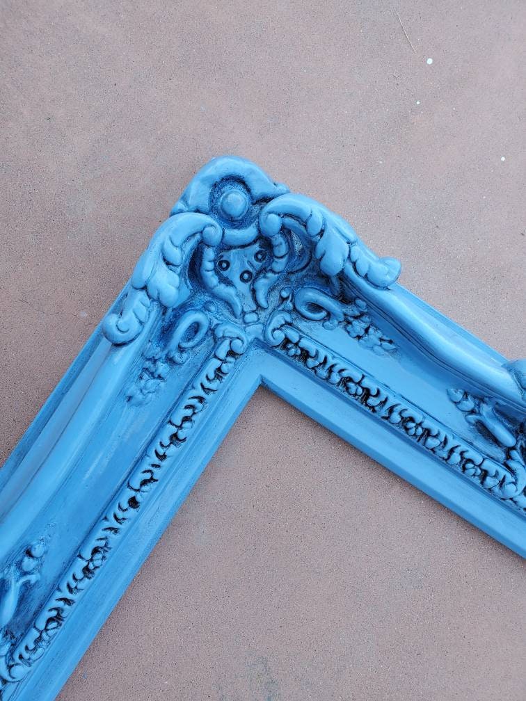 16x20 Vintage Blue Picture Frame, Antique Ornate Frame, Traditional Frame