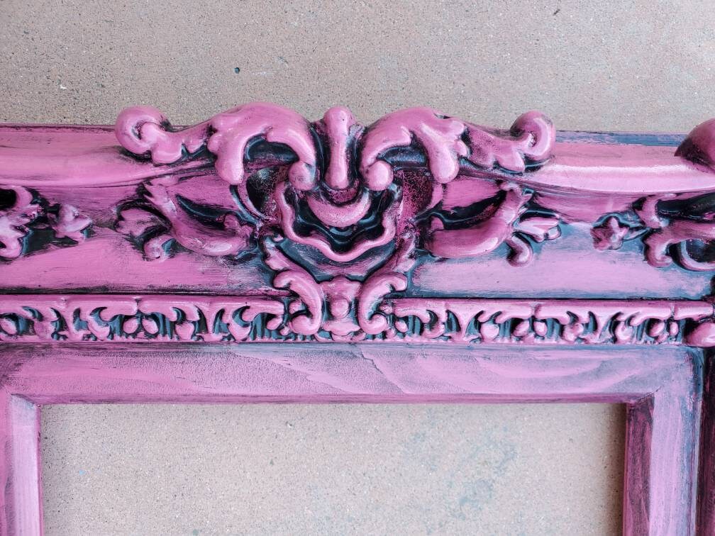 8x10 Vintage pink picture frame, baroque ornate wall frame, classic photo frame, art