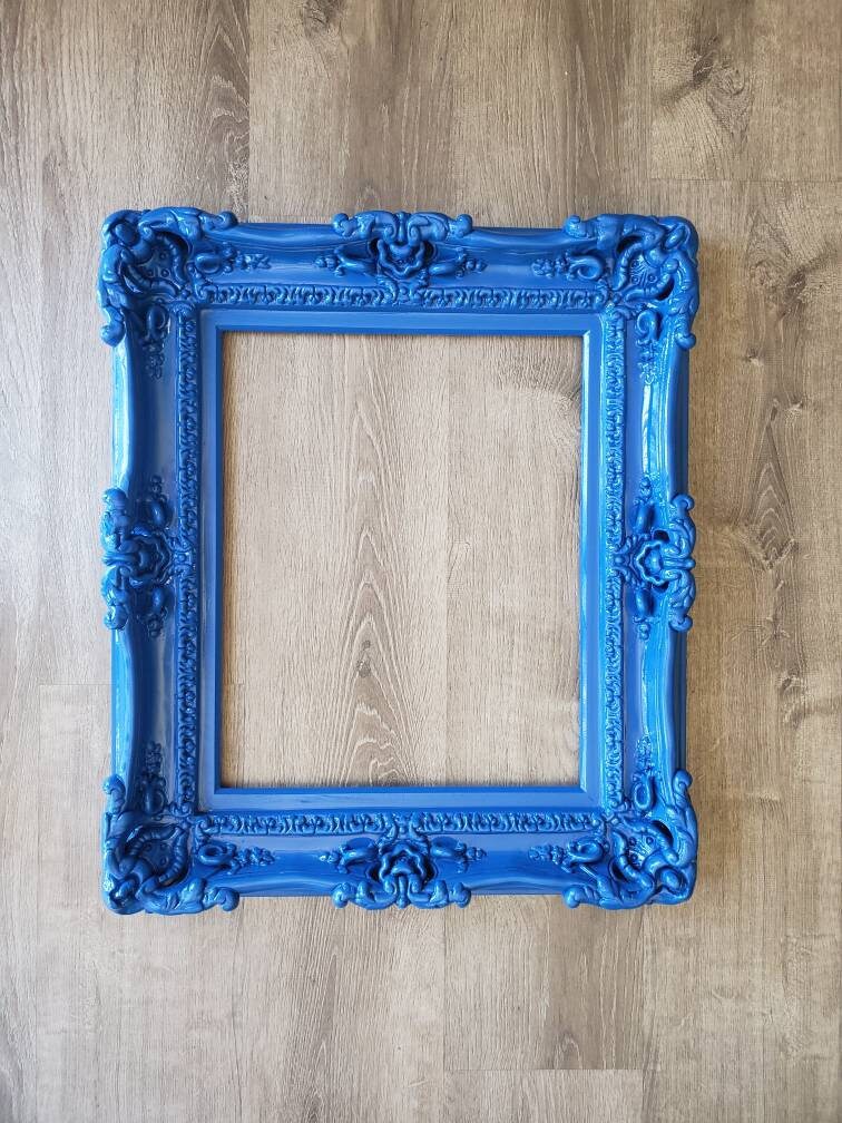 12x16 Bright Blue Frame, Ornate Picture Frame, Photography Kids Ideas, Fancy Frame