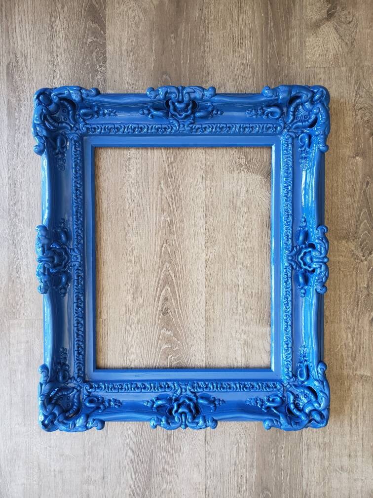12x16 Bright Blue Frame, Ornate Picture Frame, Photography Kids Ideas, Fancy Frame