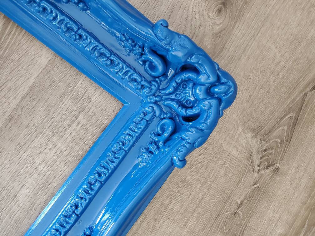 12x16 Bright Blue Frame, Ornate Picture Frame, Photography Kids Ideas, Fancy Frame