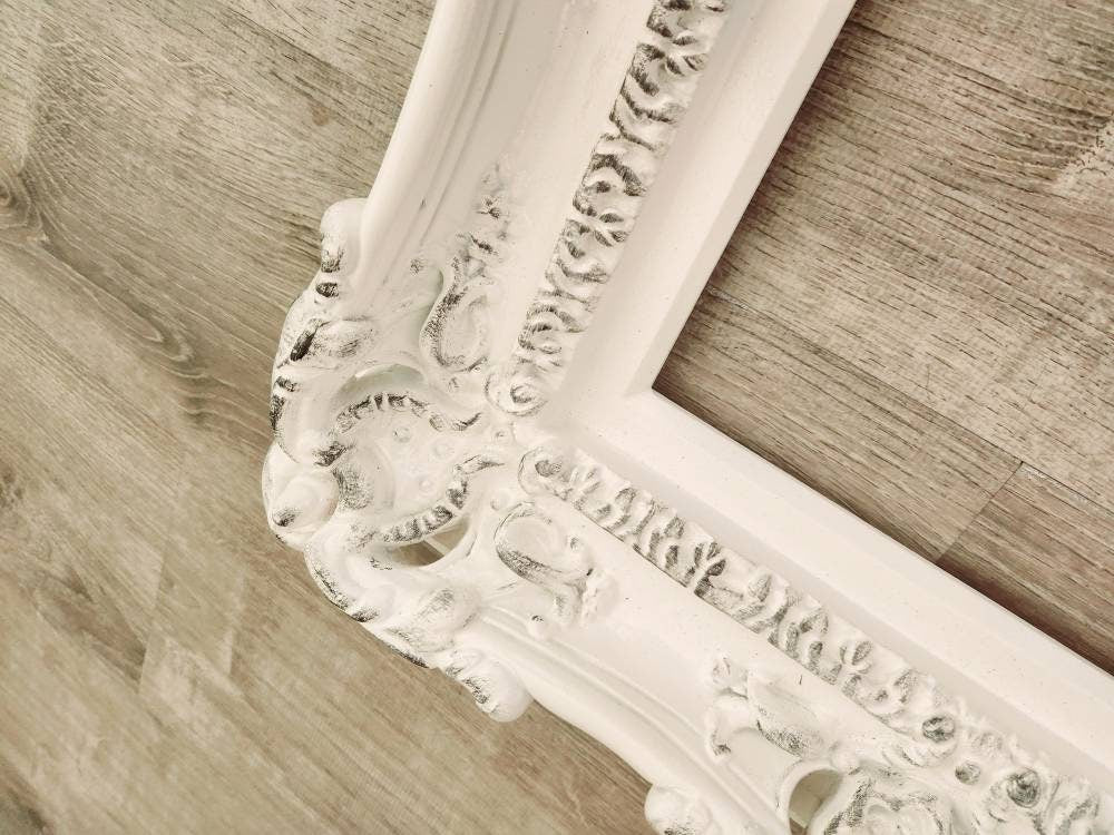11x14 Vintage Picture Frame, Shabby White Stylish Fancy French Frame
