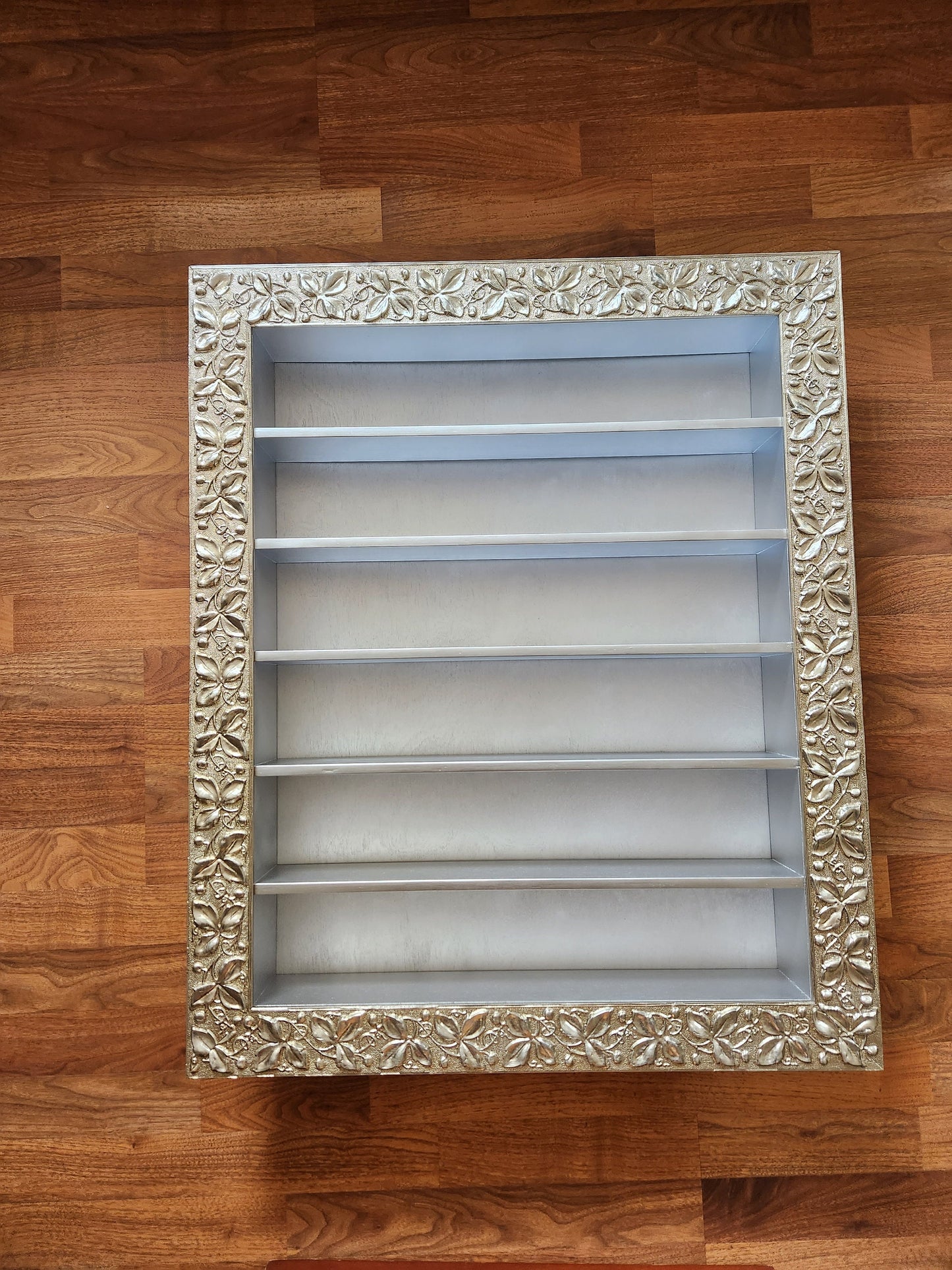 29x35 Ornamental wall hanging display nail polish shelves spice rack, kitchen essential