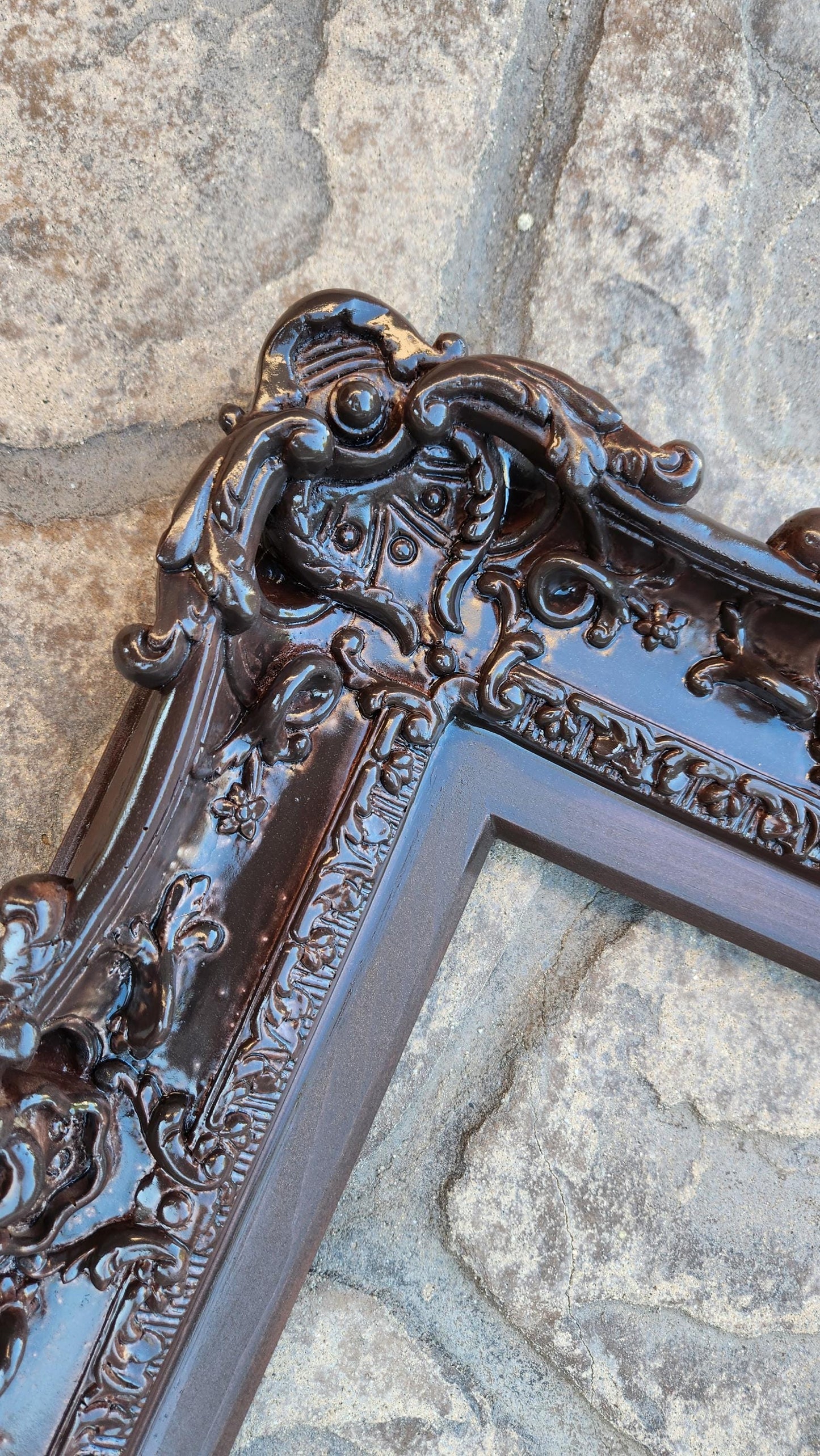 8x10 Brown Picture Frame, Art Baroque Frame, Poster Frame, Ornate Picture Frame, Fancy
