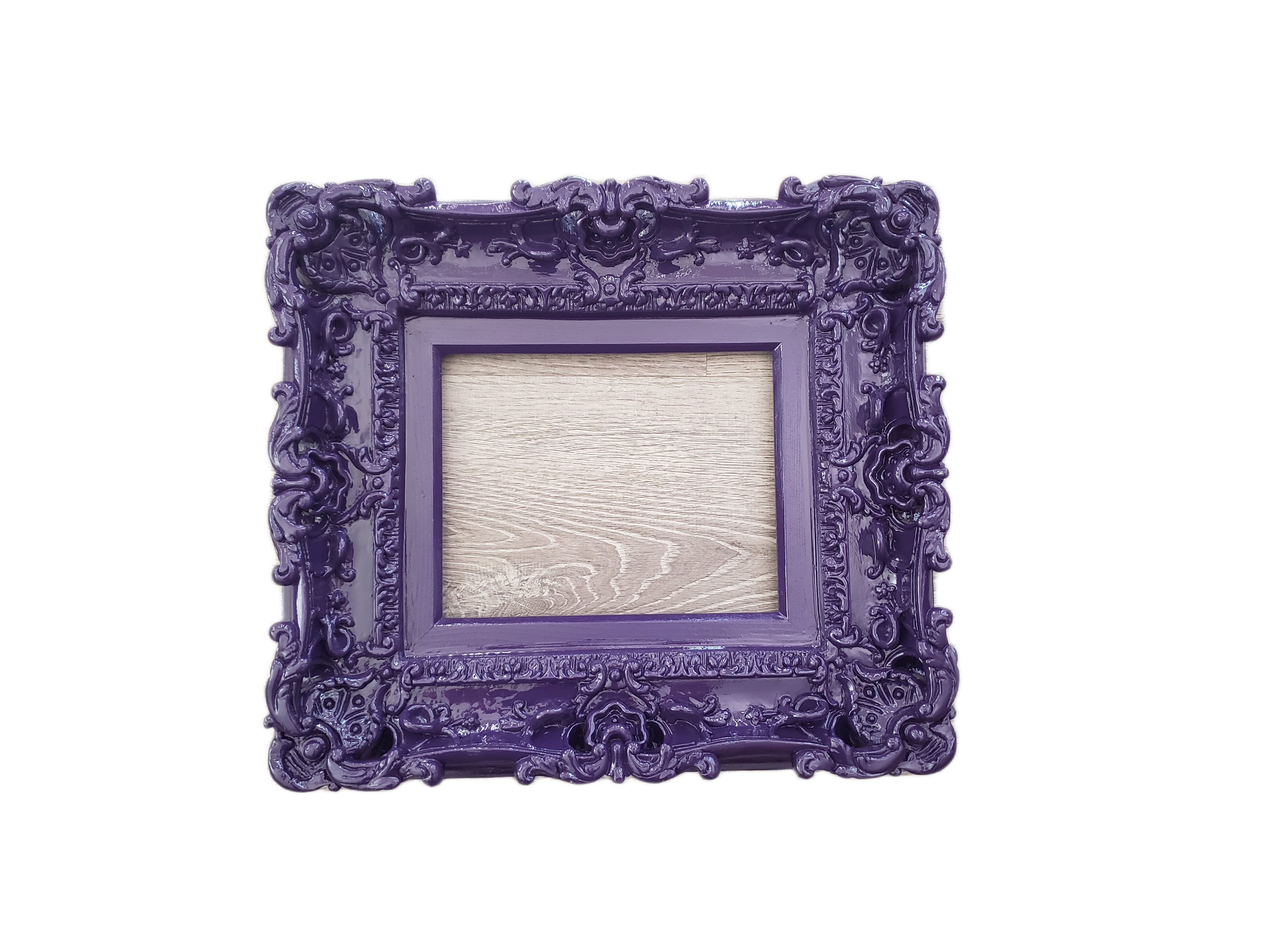 8.5x11 Purple Picture Frame, Baroque Photo Frame, Artistic Artwork, Photography