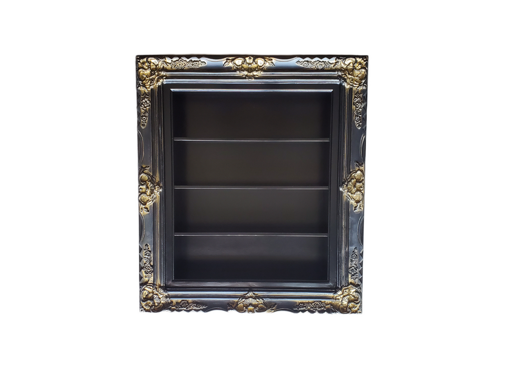 20x24 Ornate Wall Black Frame Display, Spice Rack, Essential Oil Rack, Nail Polish