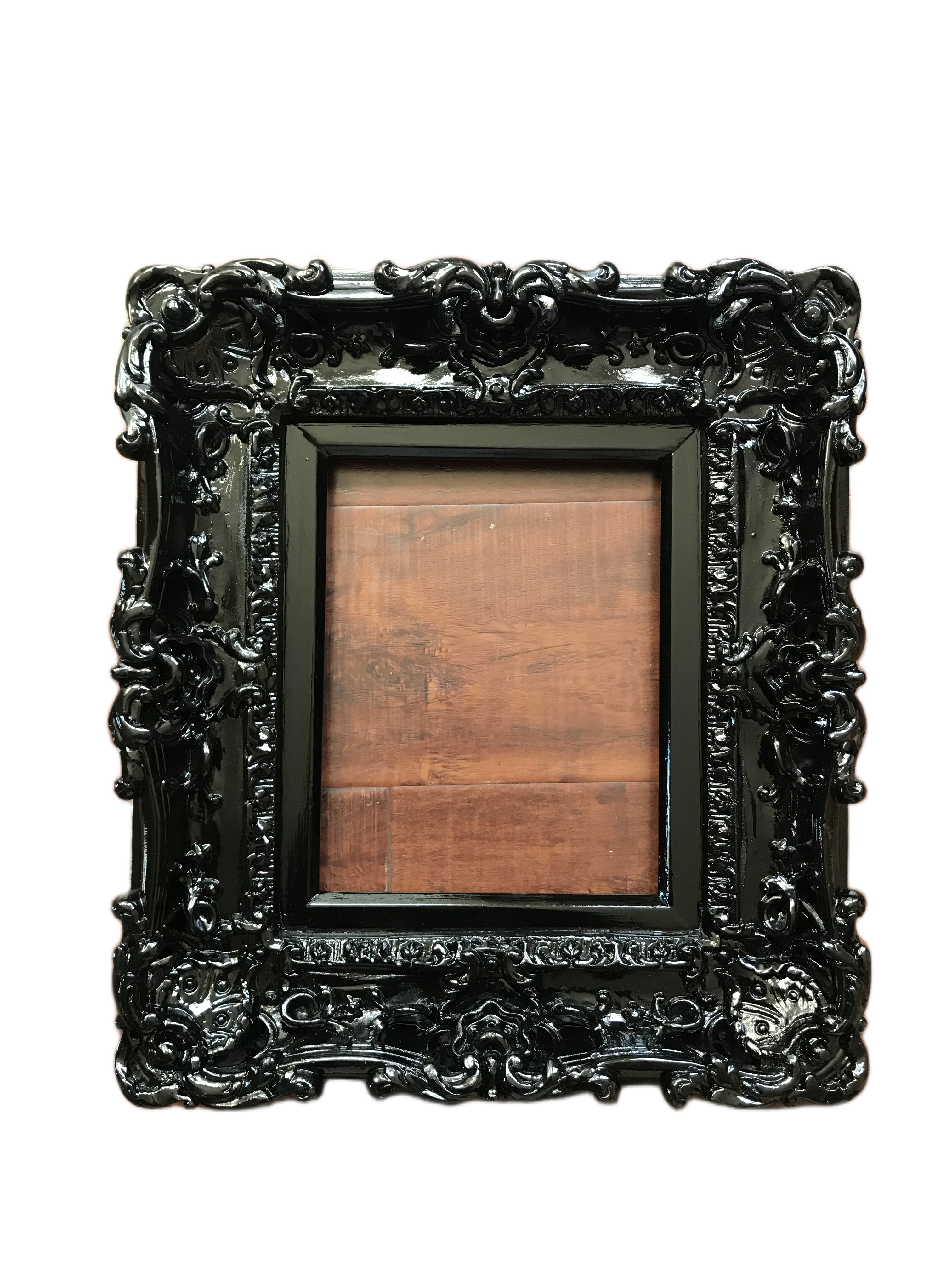 8x10 Black Frame, Baroque Art Picture Frame, Cottage Chic Stylish Frame