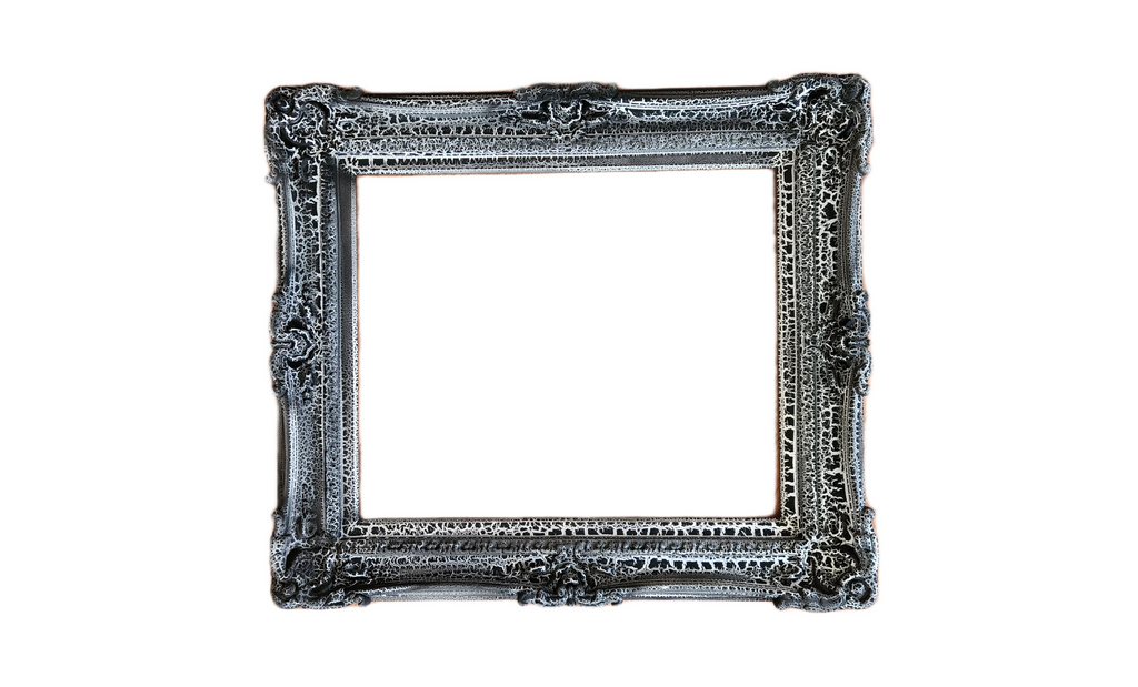 20x24 Crackled Black Frame, Ornate Gothic Rustic Photo Frame