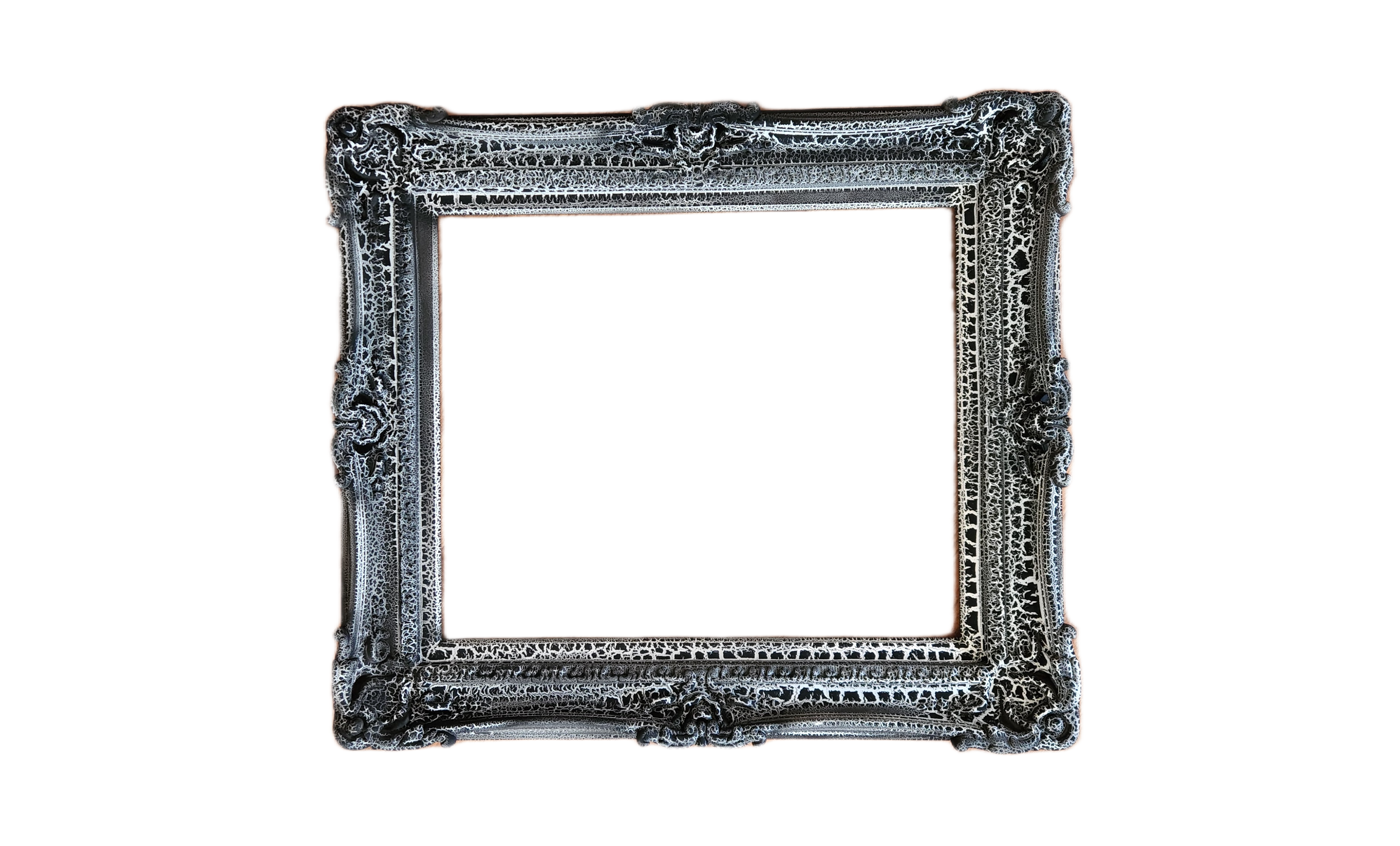 20x24 Crackled Black Frame, Ornate Gothic Rustic Photo Frame