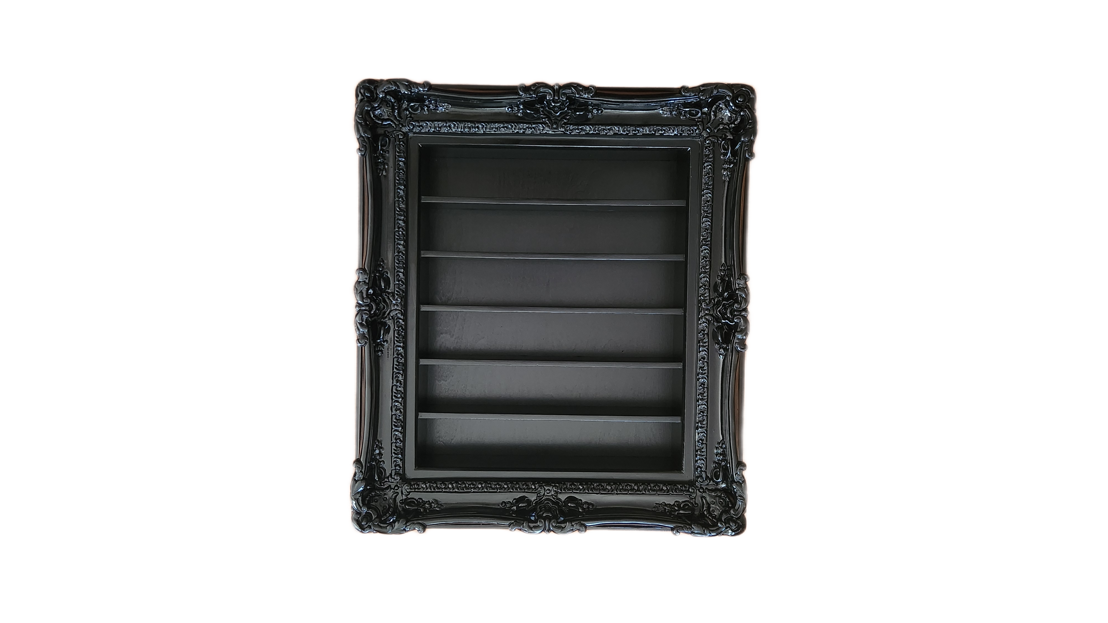 20x24 Black Hanging Frame Display with Shelves, Nail Polish Display