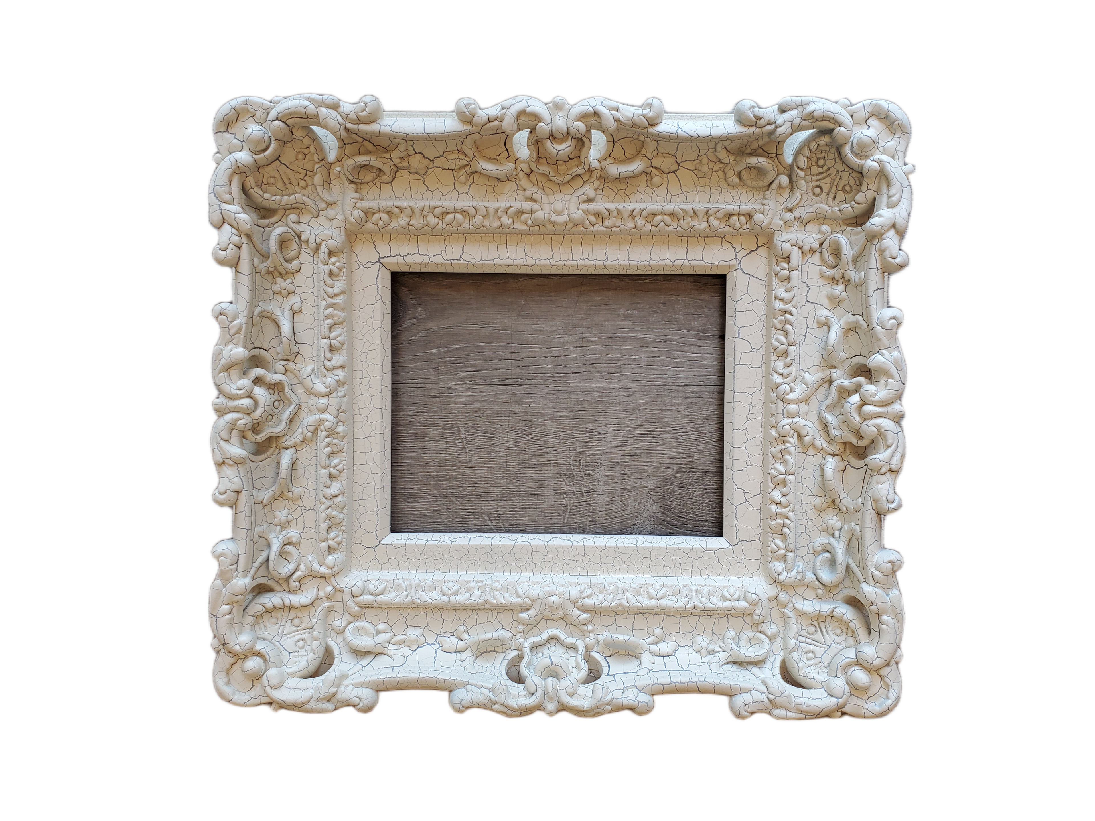 8x10 Cracked Cottage Chic Vintage Photo Frame, Baroque Ornate Wedding Frame