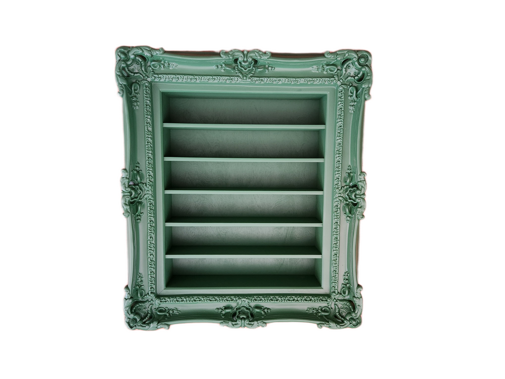 20x24 Green Hanging Frame Display with Shelves, Nail Polish Display, Spice Rack