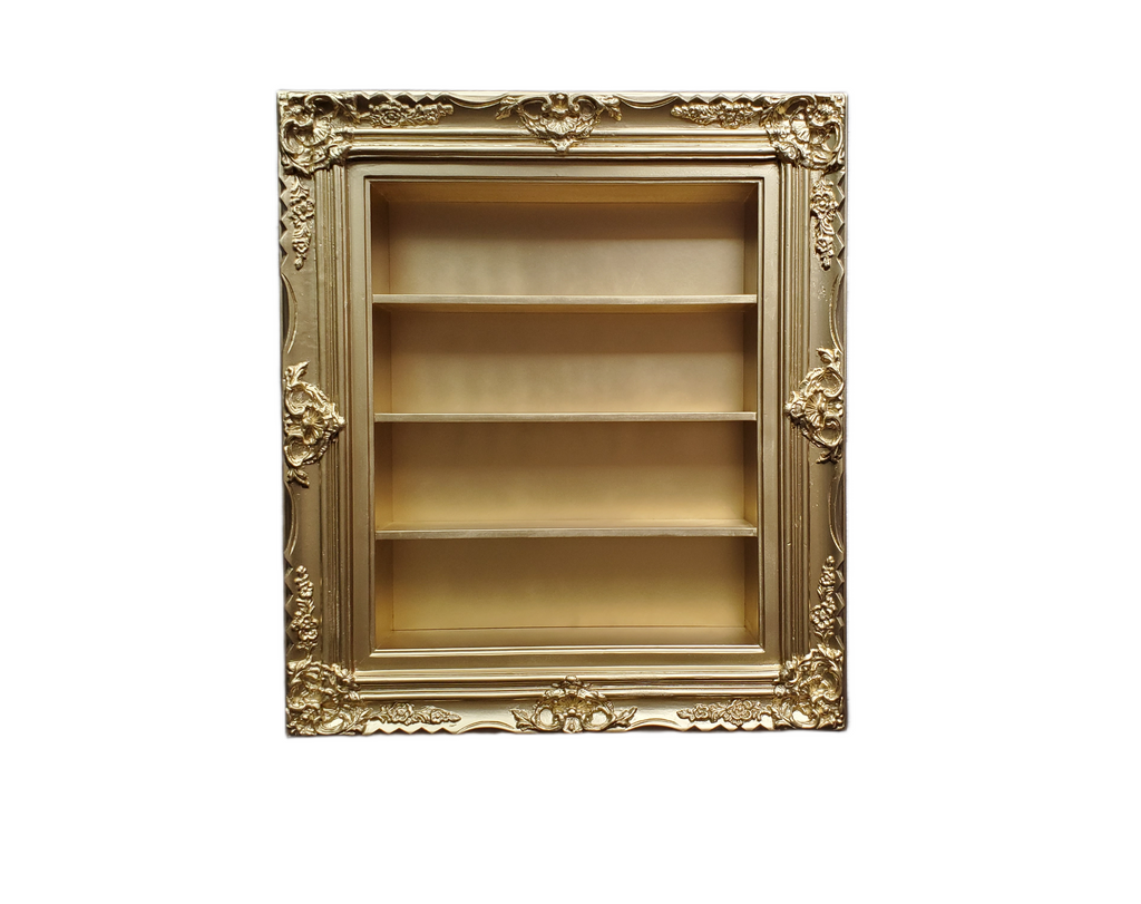 20x24 Ornate Wall Gold Frame Display, Kitchen Spice Rack, Essential Oil Rack Shelf