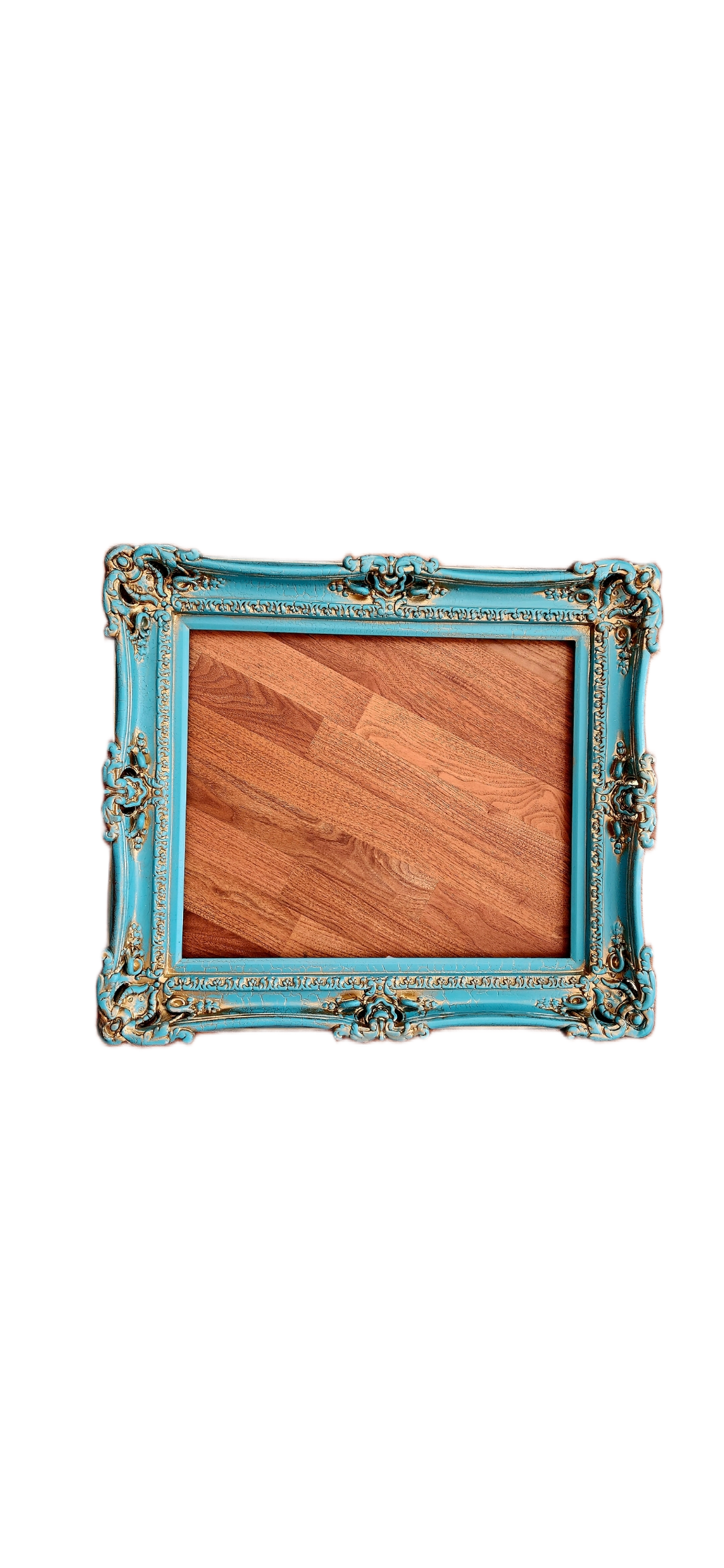 20x24 Vintage turquoise baroque frame antique cracked finish style, original frames