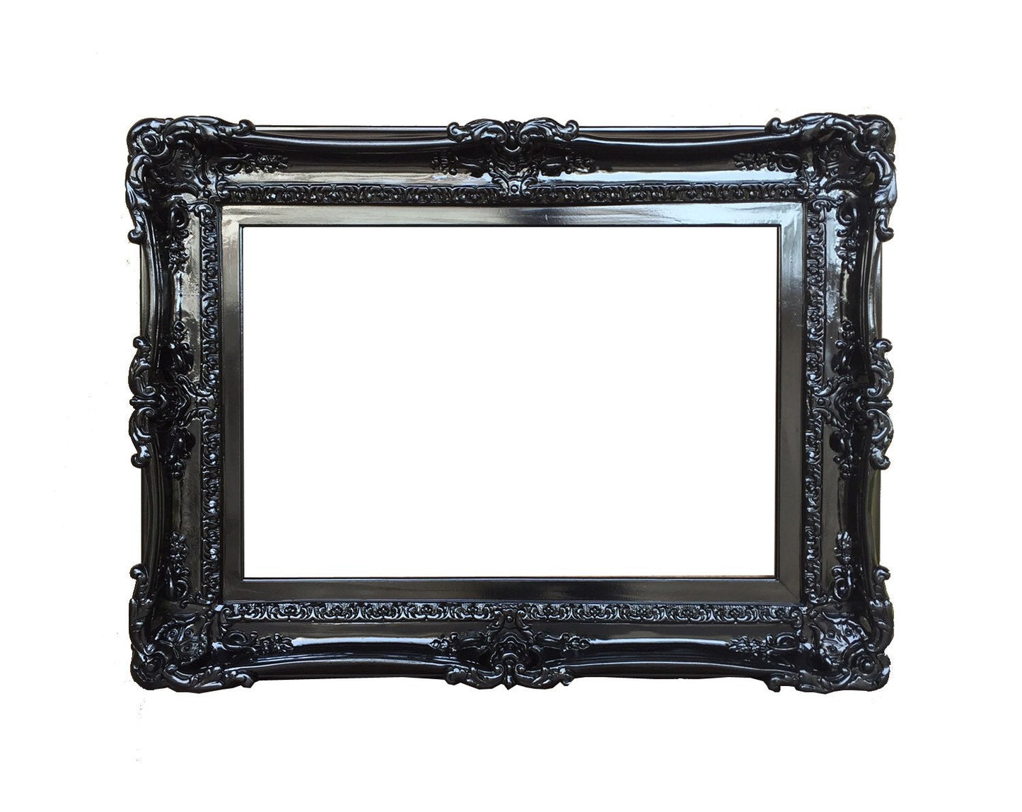 16x20 Black Picture Frame, Baroque Decorative French Frame, Ornate Wall Mirror, Wedding