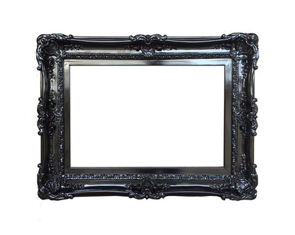 16x20 Black Picture Frame, Baroque Decorative French Frame, Ornate Wall Mirror, Wedding