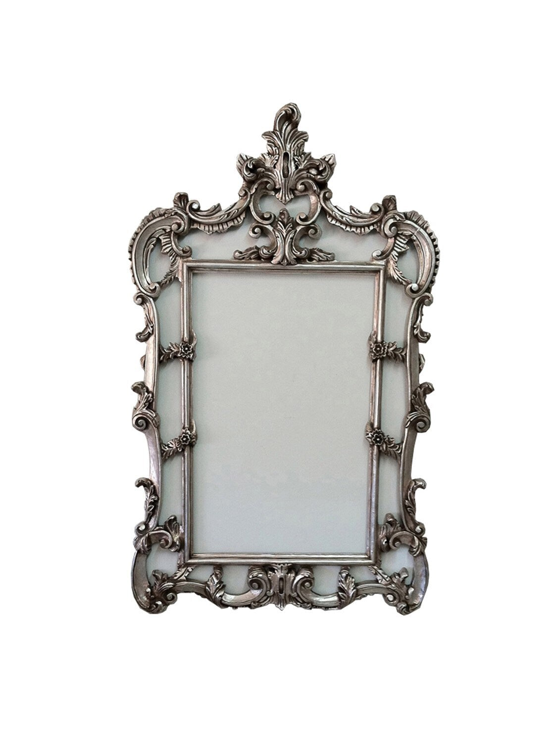 Vintage Silver Victorian Baroque Frame, Ornate Style Wall Decorative Ideas, Mirror Framed