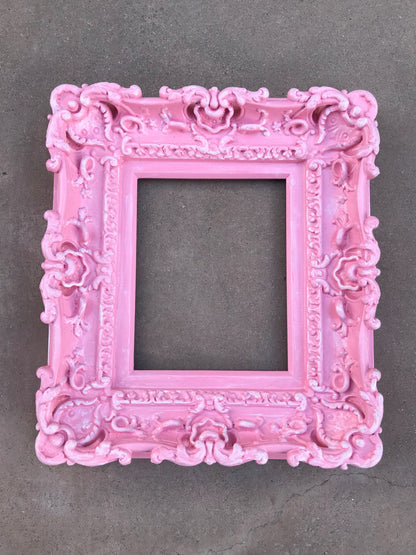 8.5x11 Baby Pink Frame, Shabby Chic Picture Frame, Cottage Art Photo Frame, Fancy Frame