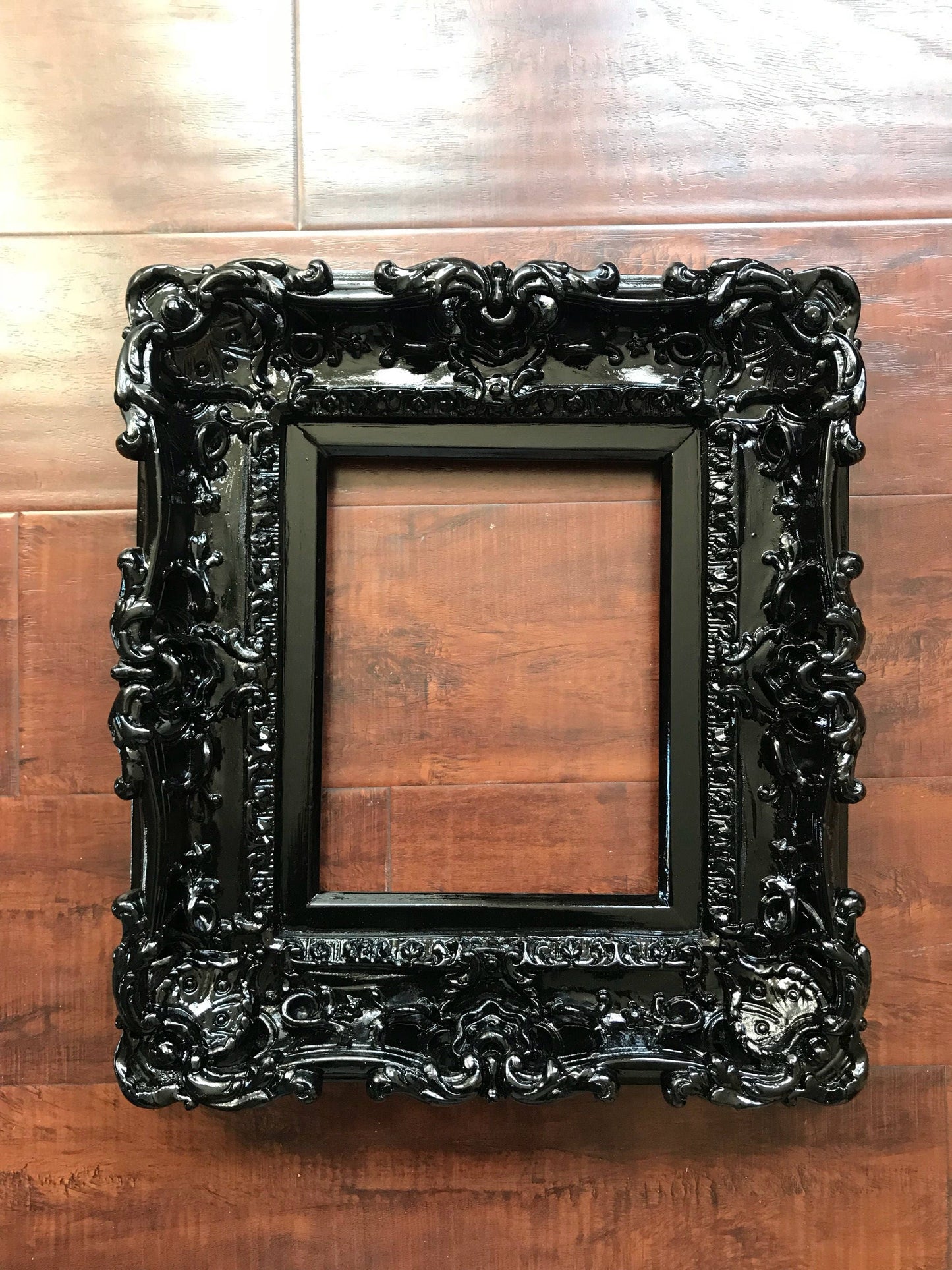 8.5x11 Black Frame, Baroque Frame, Wedding Frame, Picture Frame, Gothic Frame