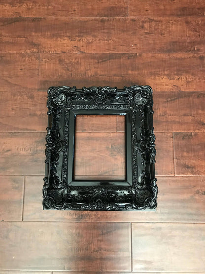 8.5x11 Black Frame, Baroque Frame, Wedding Frame, Picture Frame, Gothic Frame