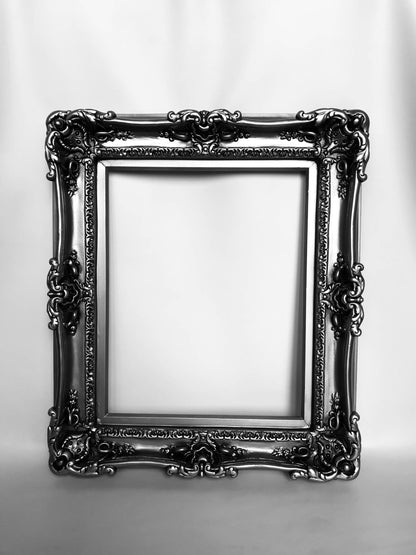 12x16 Vintage Silver Picture Frame, Victorian Baroque Photo Frame, Ornate Wedding Photo