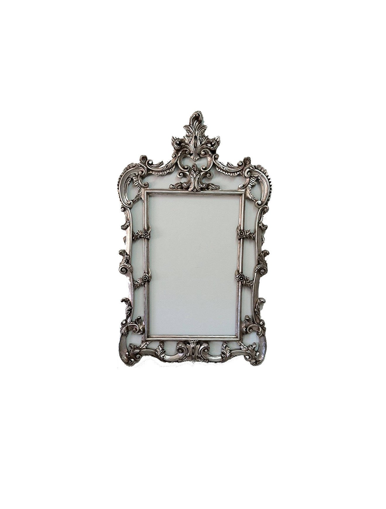 Vintage Silver Victorian Baroque Frame, Ornate Style Wall Decorative Ideas, Mirror Framed