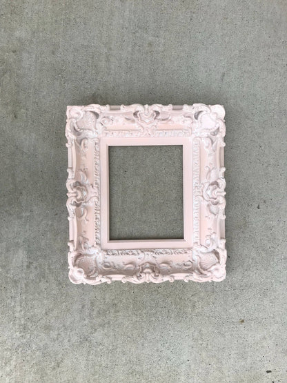 8.5x11 Vintage Picture Frame, Distressed Peach Frame, Original French Fancy Frame