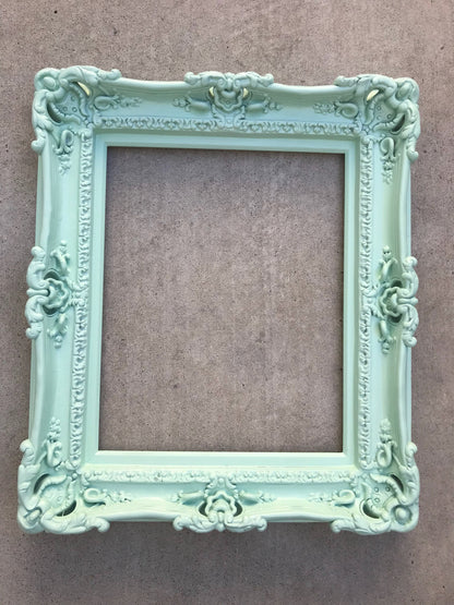 12x16 Baby Green Picture Frame, Baroque Ornate Mirror, Photo Baby Frame, Modern