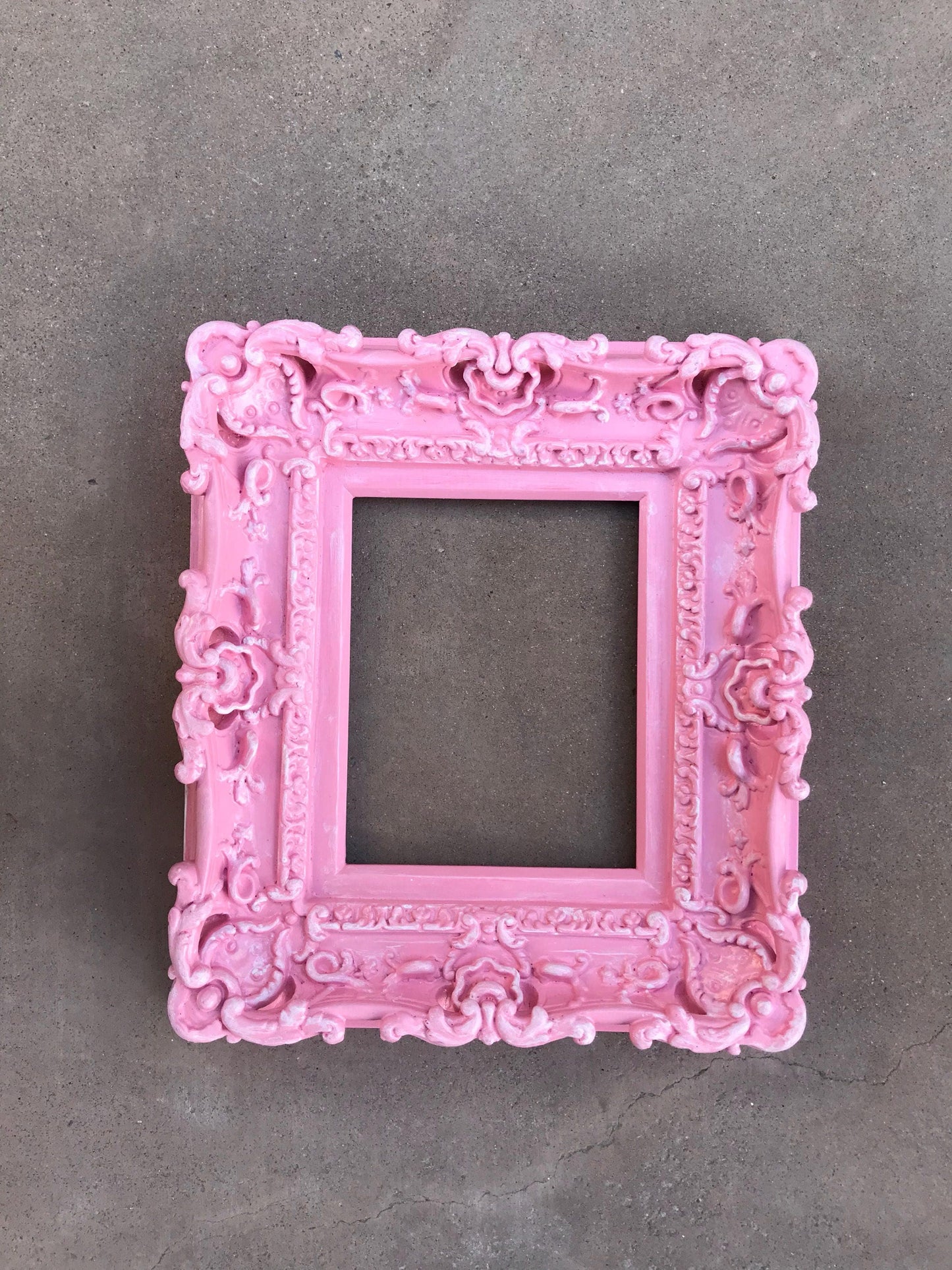 8.5x11 Baby Pink Frame, Shabby Chic Picture Frame, Cottage Art Photo Frame, Fancy Frame