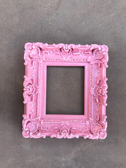 8.5x11 Baby Pink Frame, Shabby Chic Picture Frame, Cottage Art Photo Frame, Fancy Frame