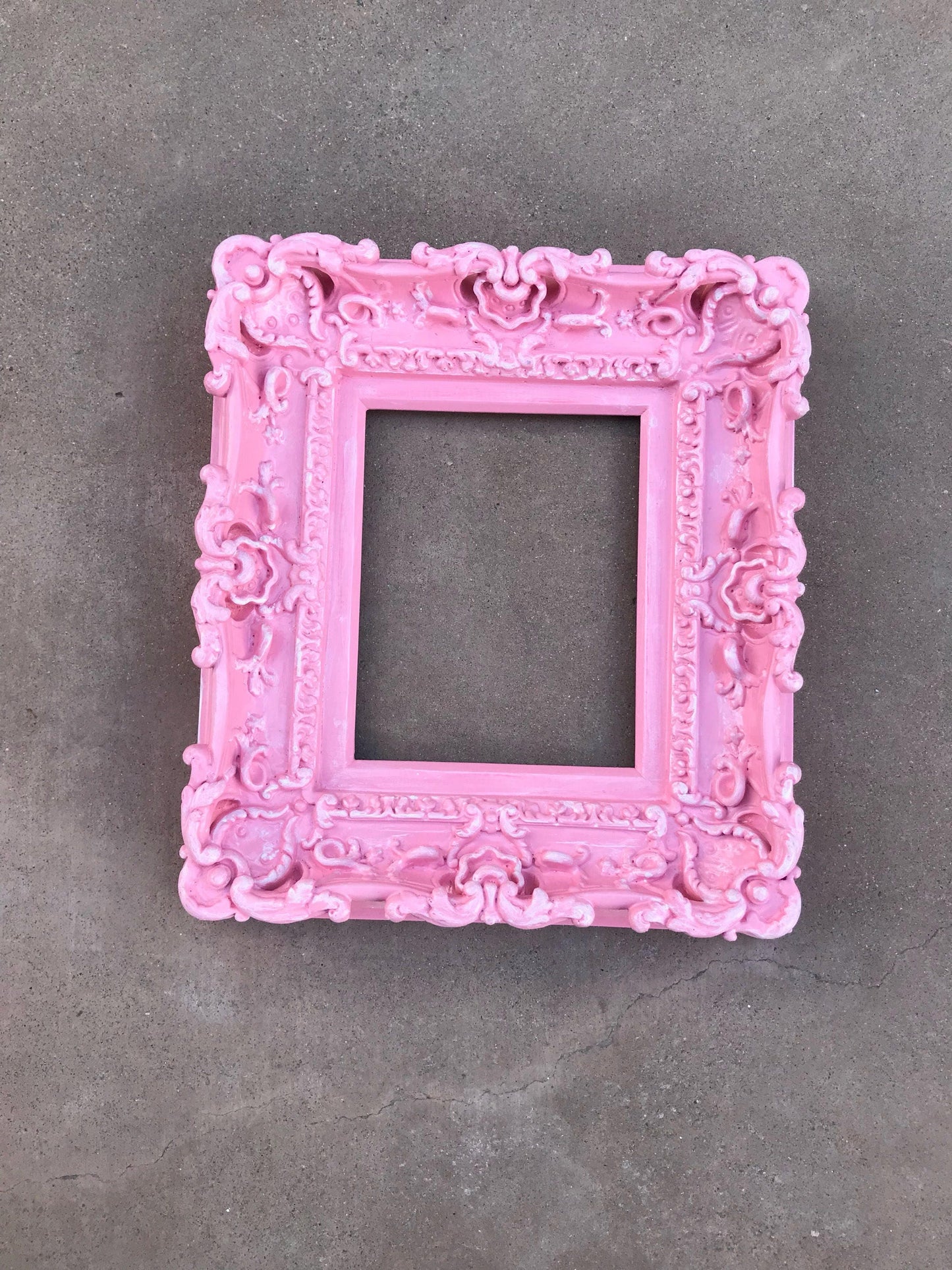 8.5x11 Baby Pink Frame, Shabby Chic Picture Frame, Cottage Art Photo Frame, Fancy Frame