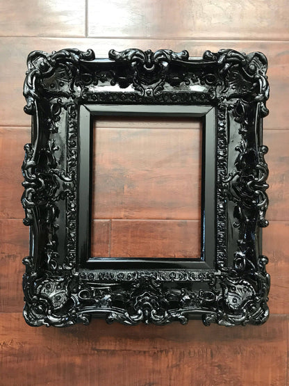 8.5x11 Black Frame, Baroque Frame, Wedding Frame, Picture Frame, Gothic Frame