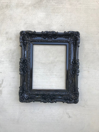 12x16 Black Frame, Artwork, Elegant Picture Frame, Baroque Ornate Fancy Frame