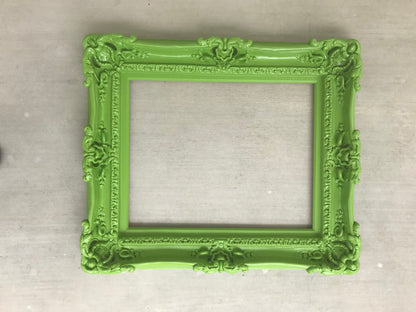 12x16 Green Frame, Baroque Ornate Chic Decorative Picture Frame, Colorful Kids Decor