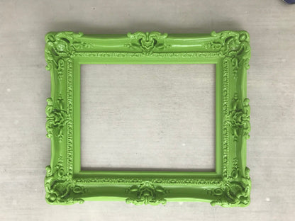 12x16 Green Frame, Baroque Ornate Chic Decorative Picture Frame, Colorful Kids Decor