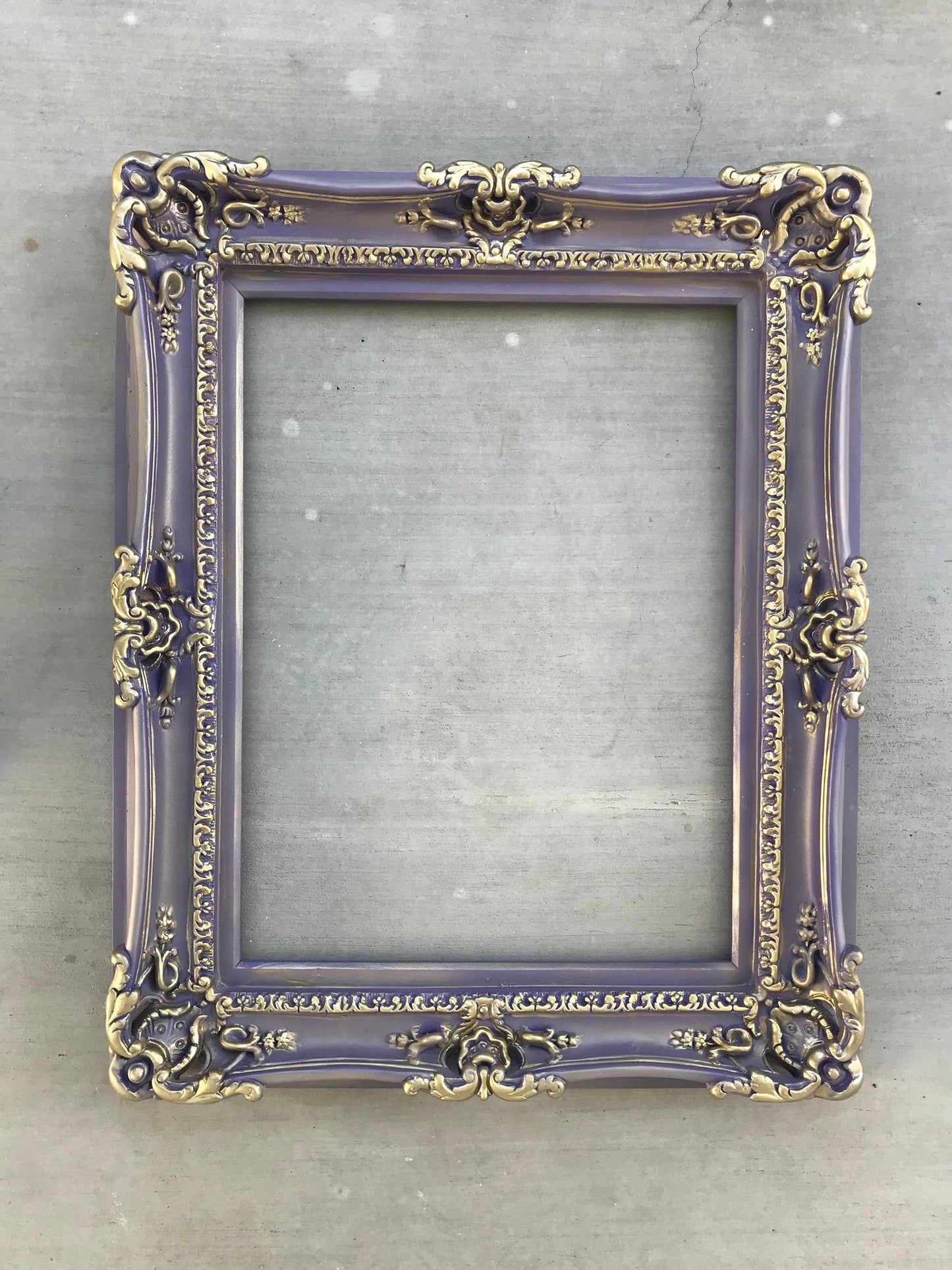 20x24 Purple Frame, Colorful Ornate Baroque Distressed Frame, Shabby Frame