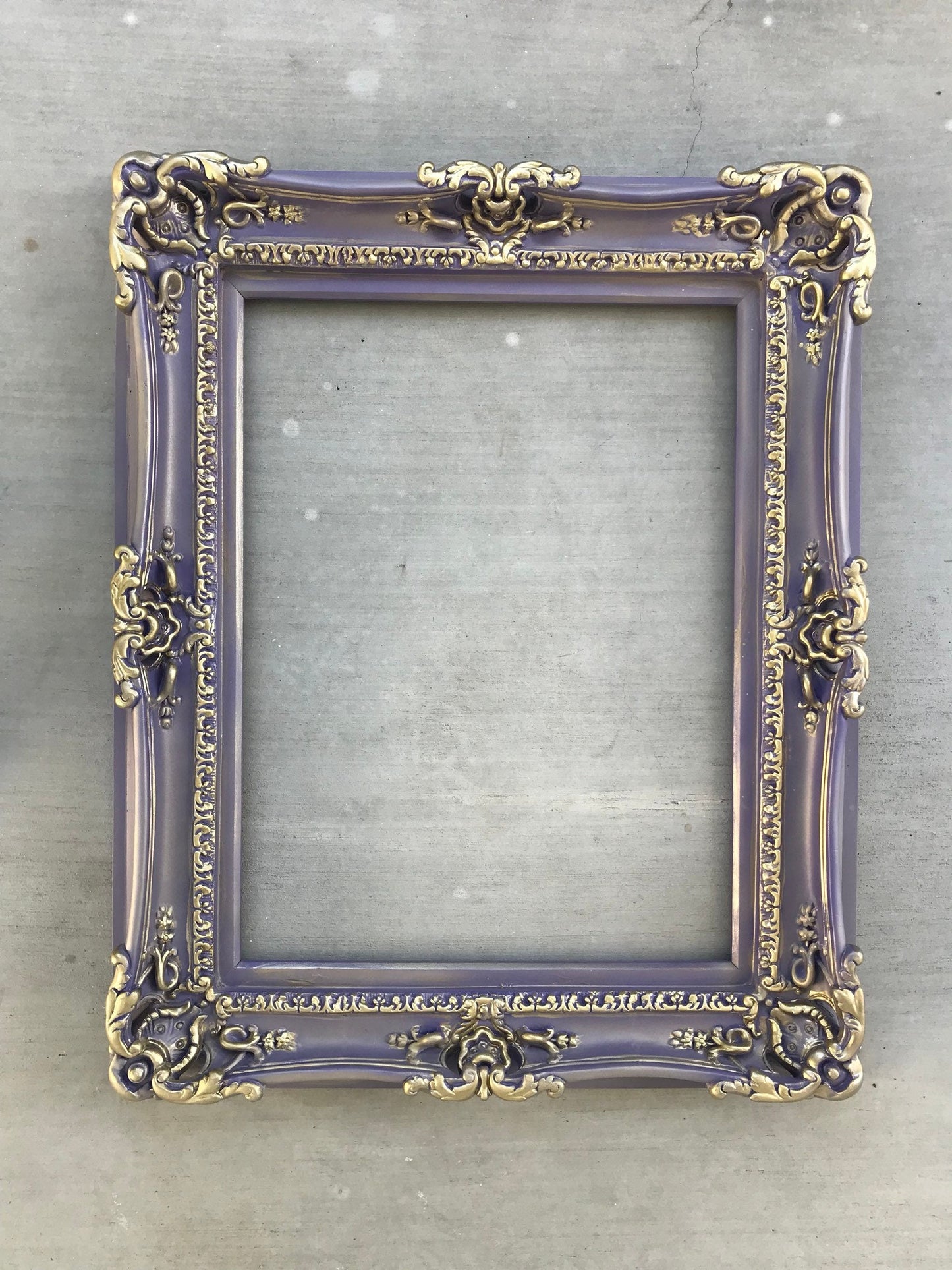 16x20 Purple Vintage Frame, French Ornate Photo Frame, Old Style