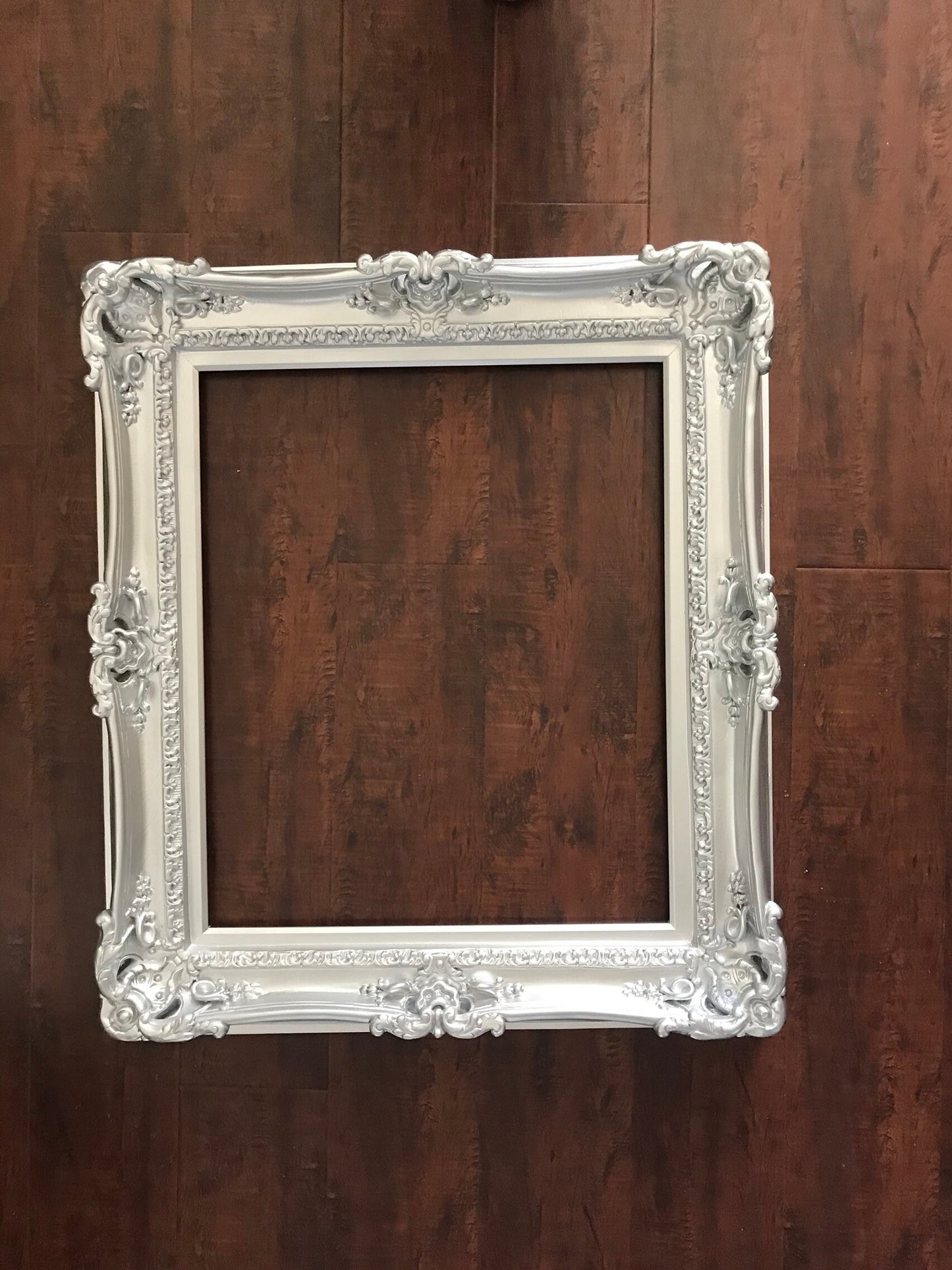 16x20 Wedding Silver Frame, Baroque Mid Century Ornate French Frame