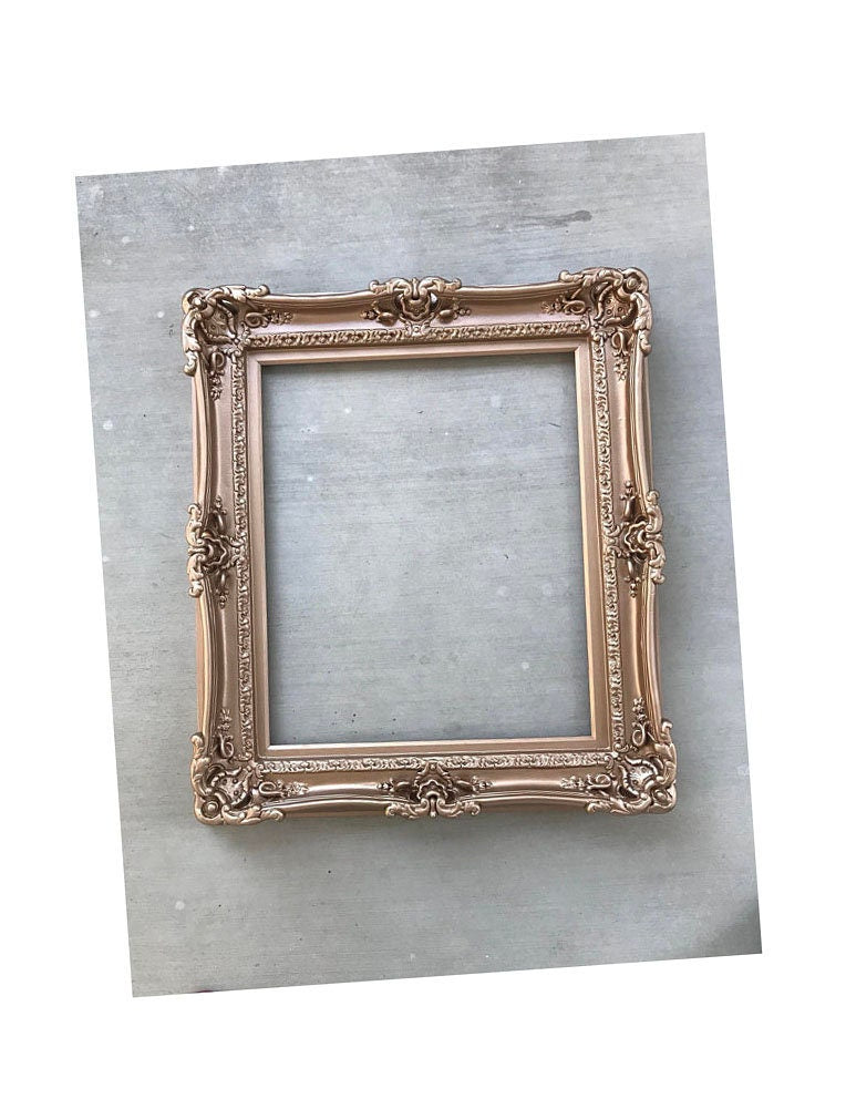 16x20 Rose Gold Picture Frame, Fancy Victorian Wedding Frame