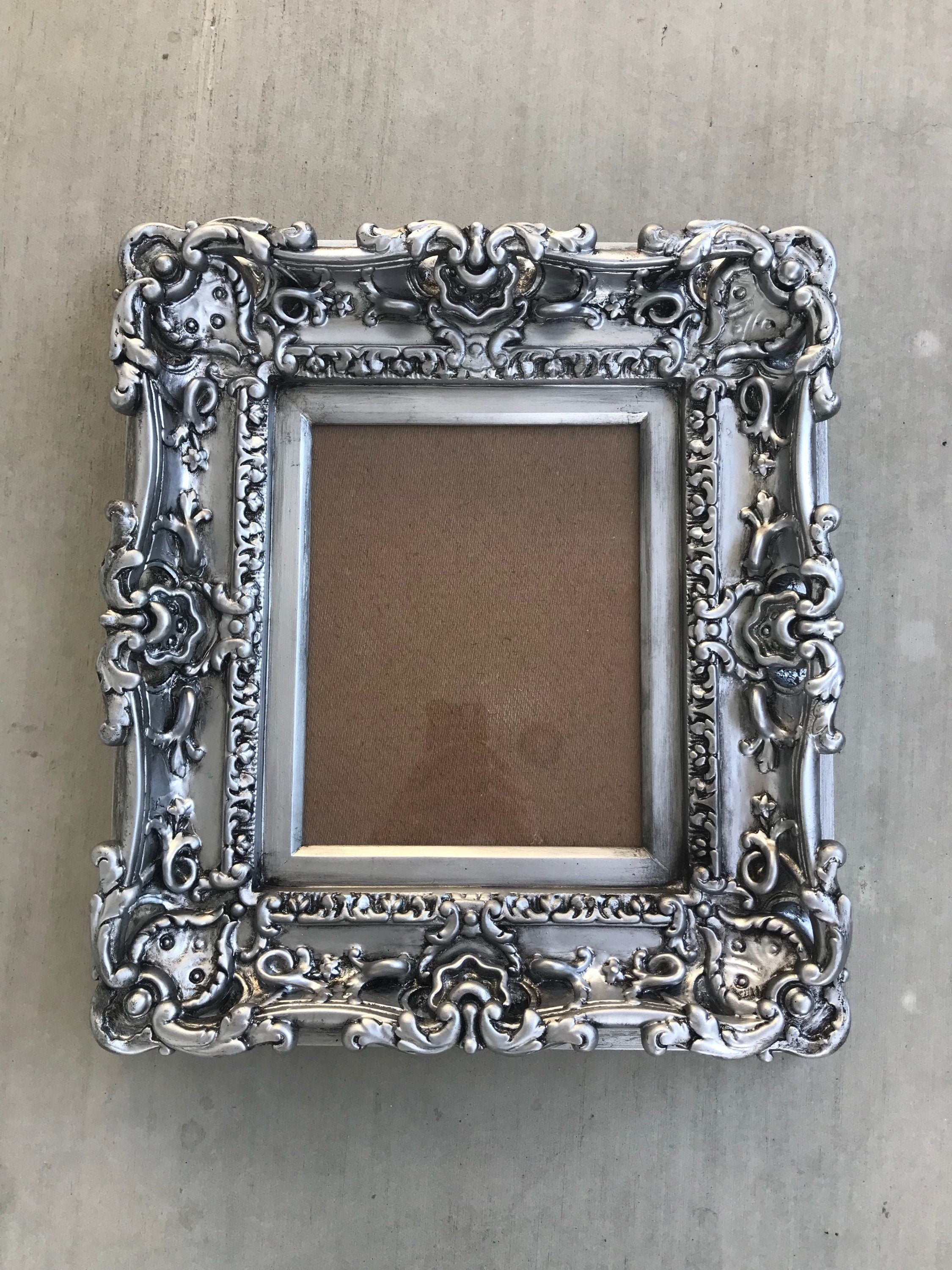 8x10 Antique Silver Frame, Baroque Picture Frame, Art Frames