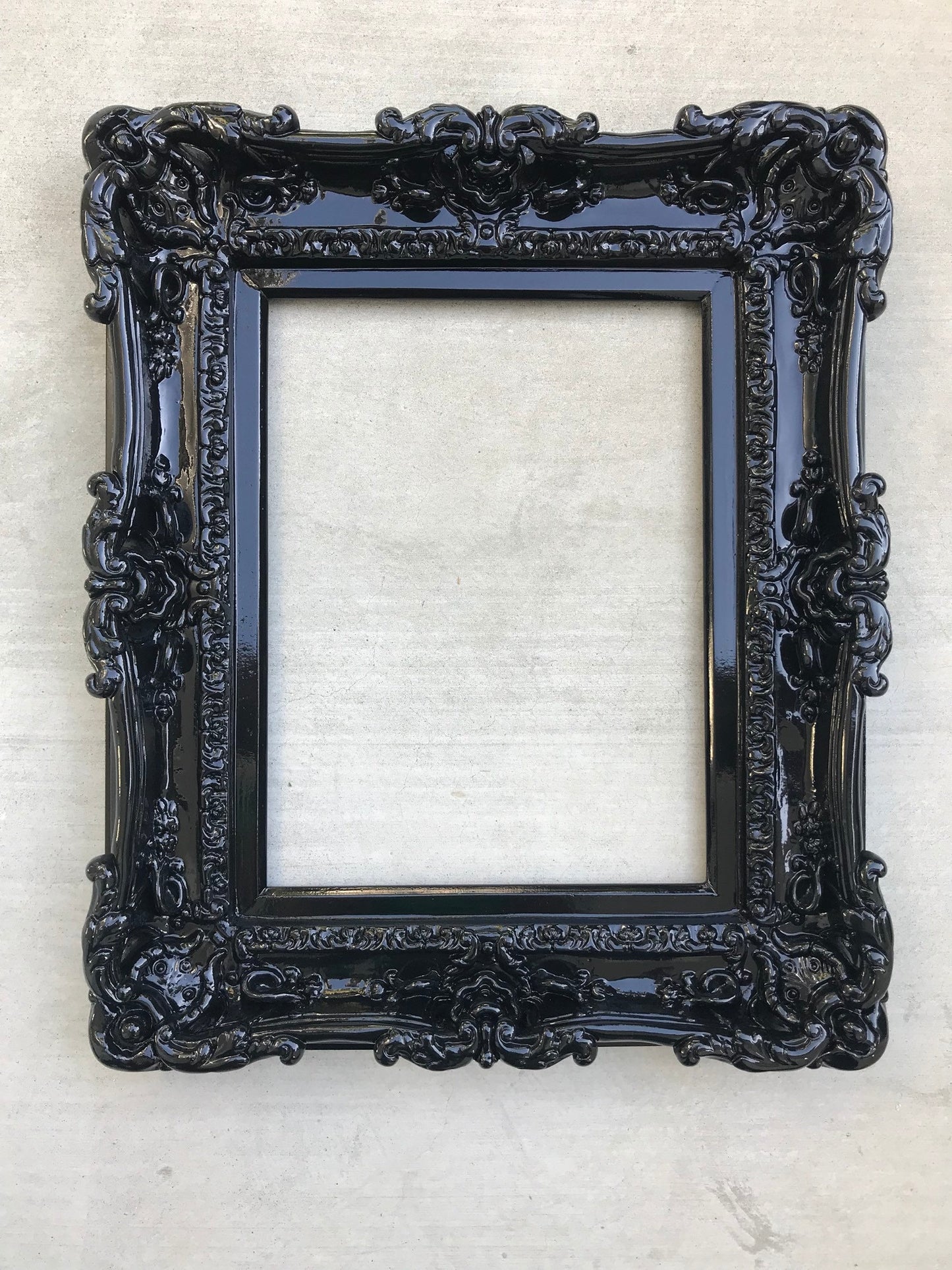 12x16 Black Frame, Artwork, Elegant Picture Frame, Baroque Ornate Fancy Frame