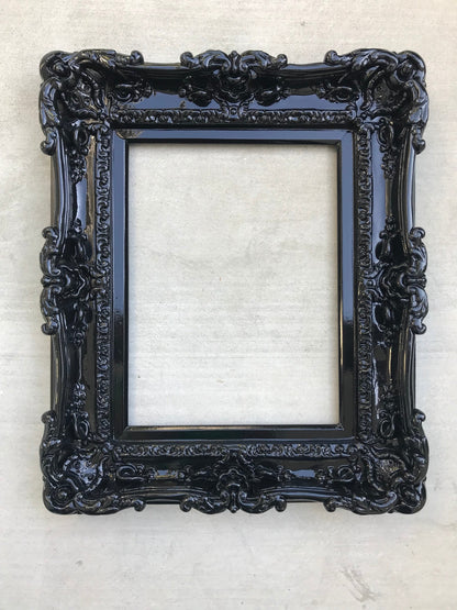 12x16 Black Frame, Artwork, Elegant Picture Frame, Baroque Ornate Fancy Frame