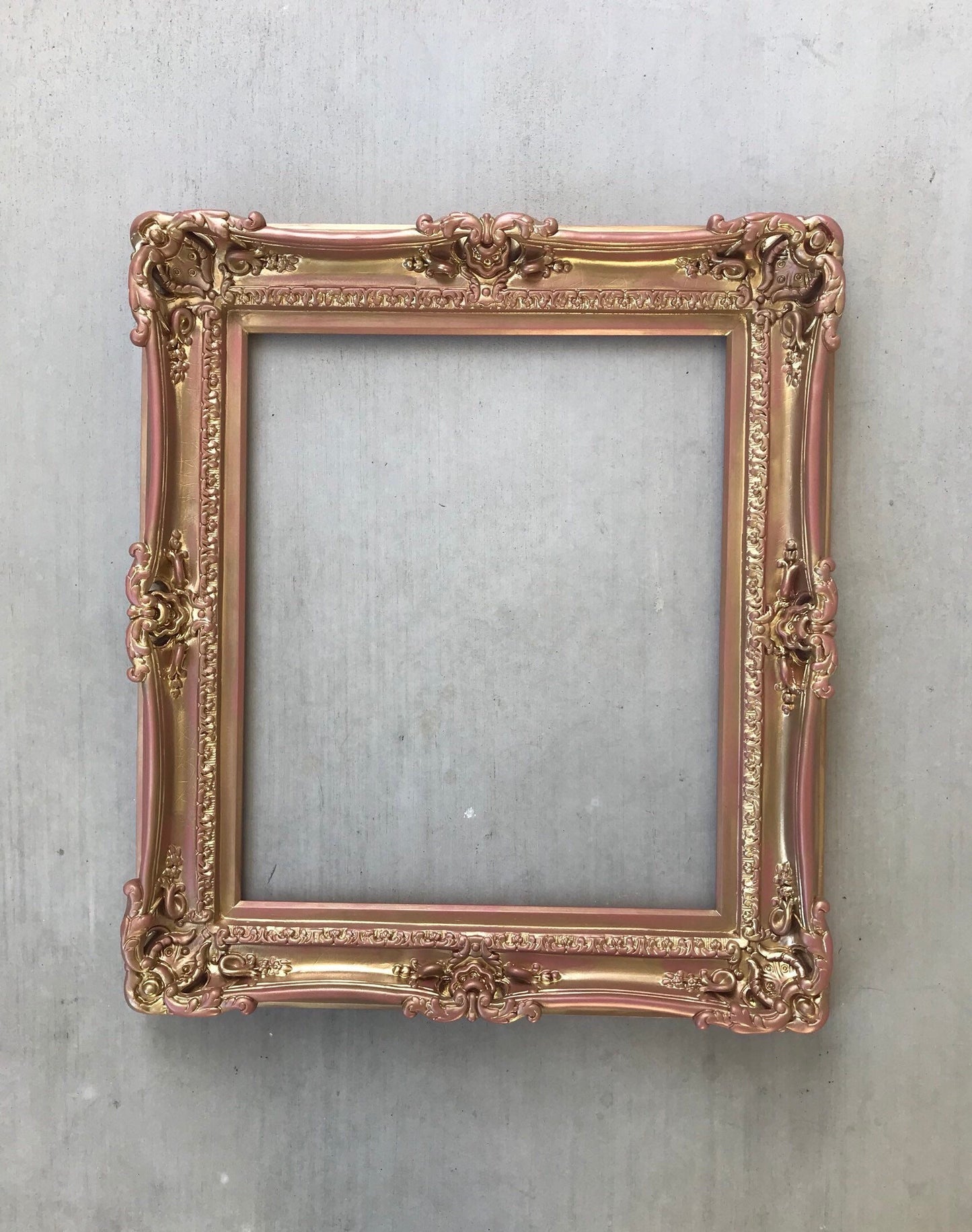 16x20 Rose Gold Picture Frame, Victorian Style, Mid Century Frame