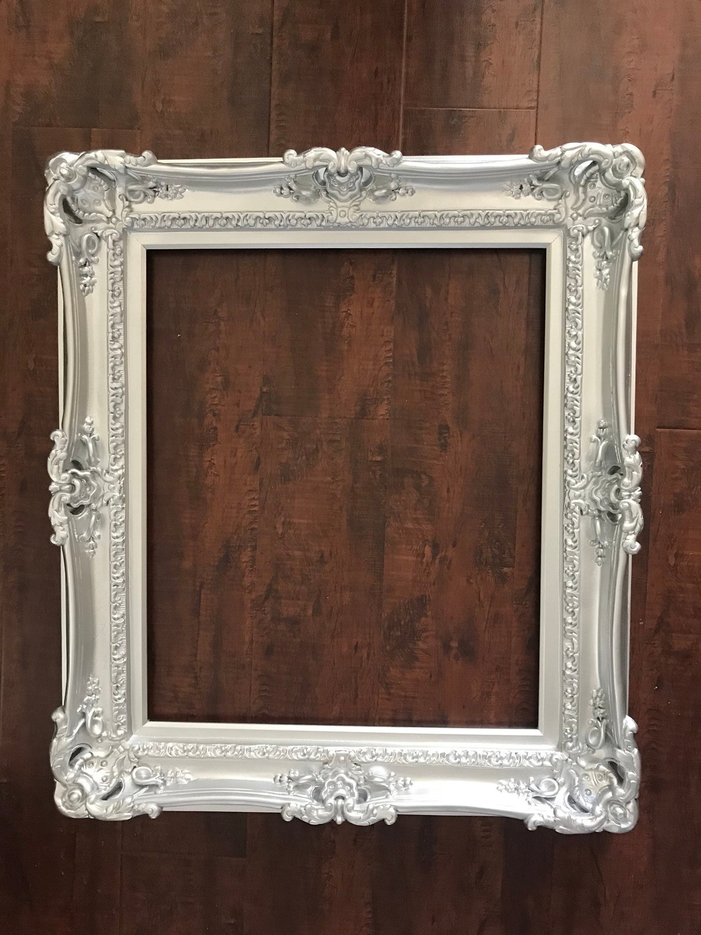 20x24 Silver Picture Frame, Fancy Traditional Baroque Frame, Original Frame