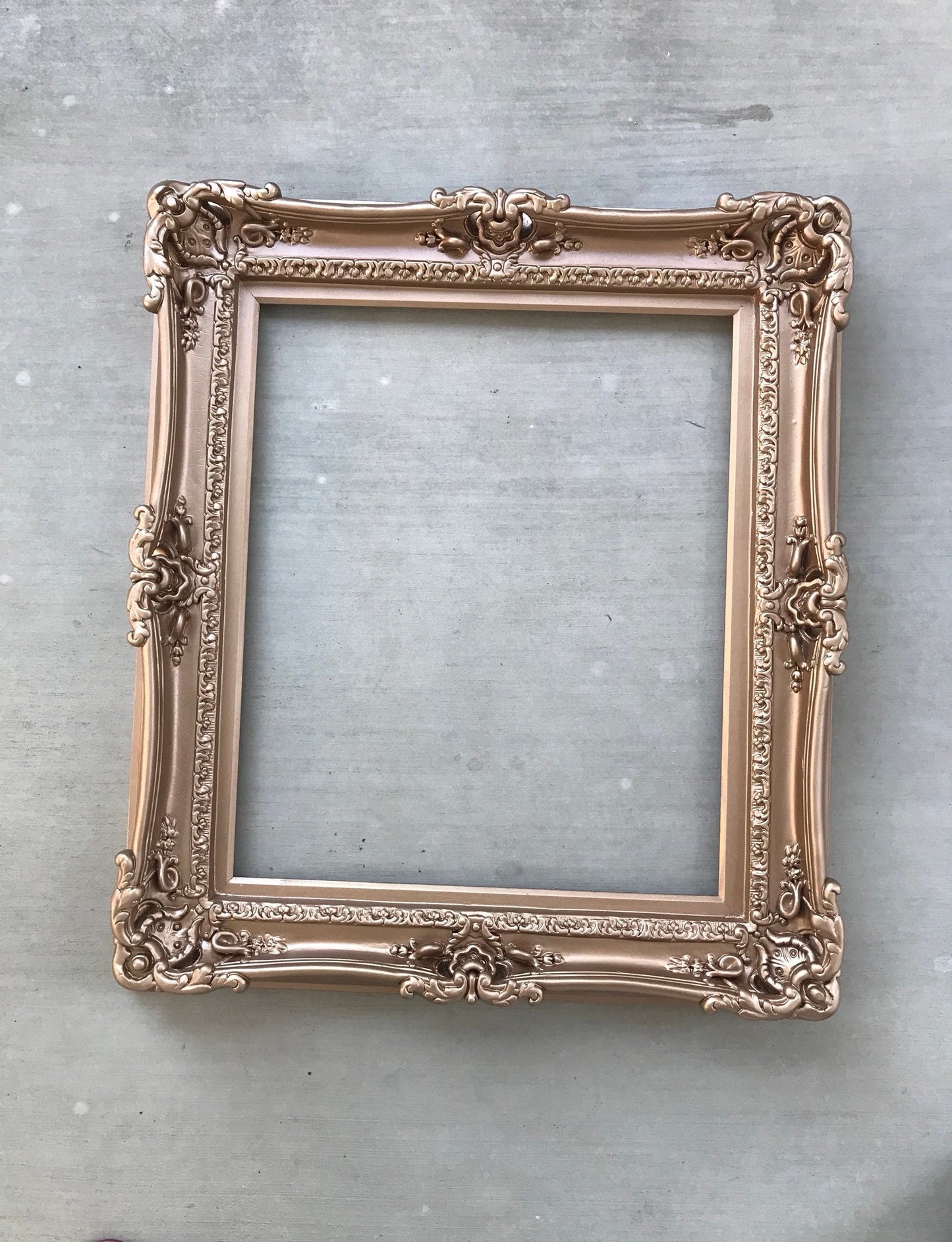 16x20 Rose Gold Picture Frame, Fancy Victorian Wedding Frame