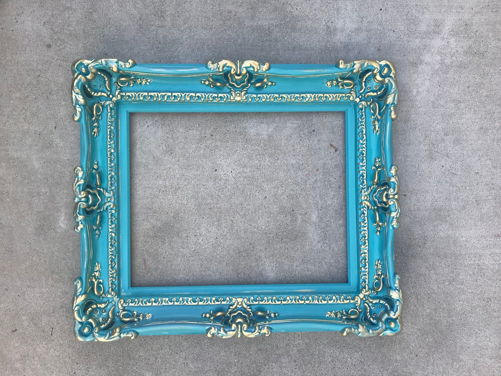 16x20 Turquoise Picture Frame, French Country Frame, Original Frame