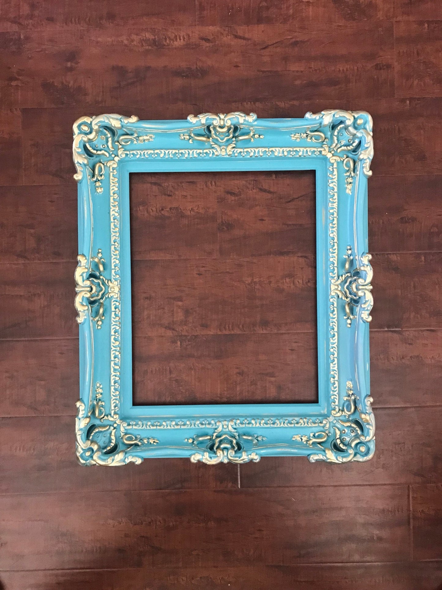 11x14 Turquoise picture frame, traditional frame, original frame