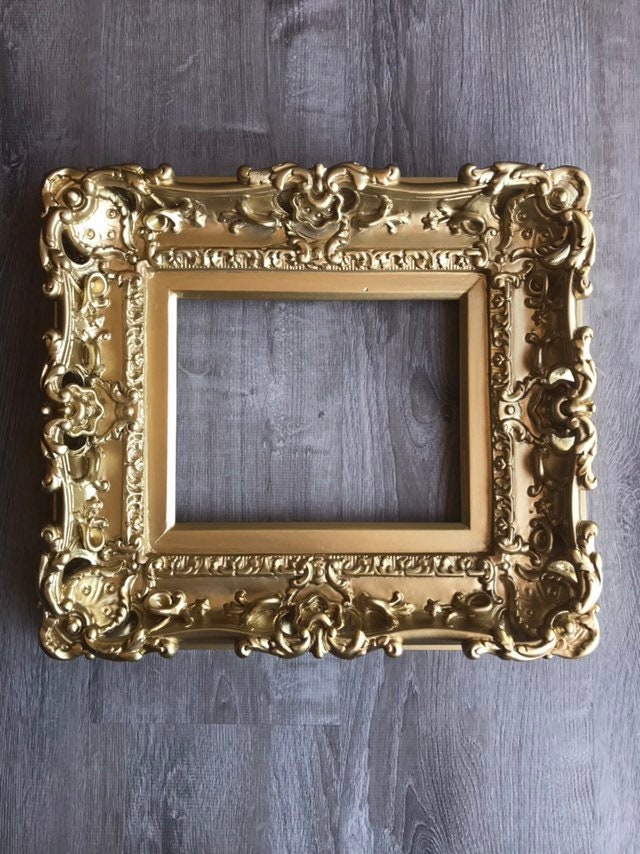 8.5x11 Gold Frame, Fancy Victorian Picture Frame, Mid Century Frame, Certificate Frame