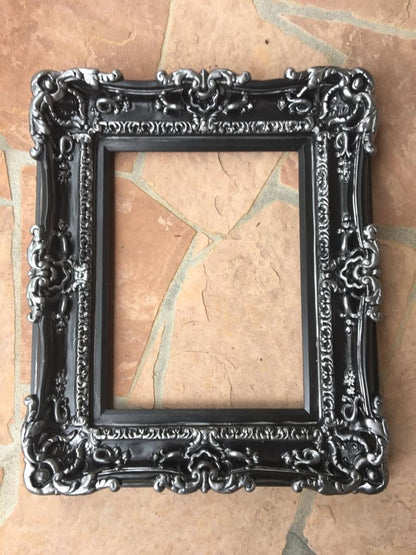 12x16 Black Photo Frame, Canvas, Art Painting, Baroque Style Picture Frames, Wedding Gift